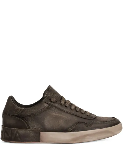 Dolce & Gabbana Portofino leather sneakers Brown CS2378AW467