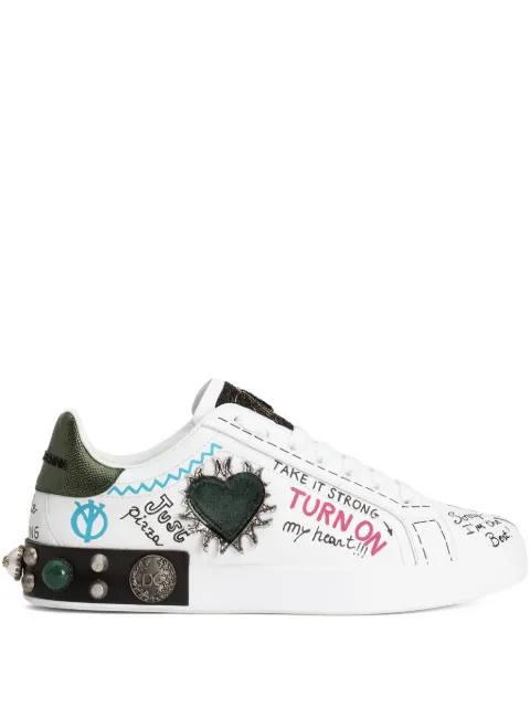 Dolce & Gabbana Portofino Graffiti sneakers White CS1759AH029