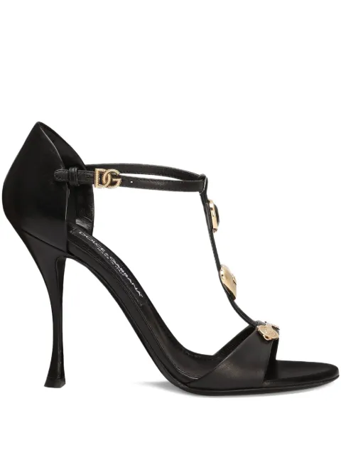 Dolce & Gabbana 105mm embellished t-bar sandals Black CR1905AO033