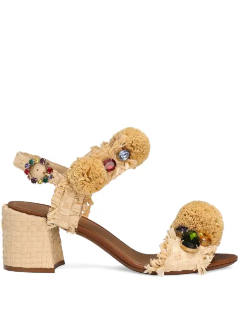 Dolce & Gabbana pompom-detail sandals Neutrals CR1889AM447