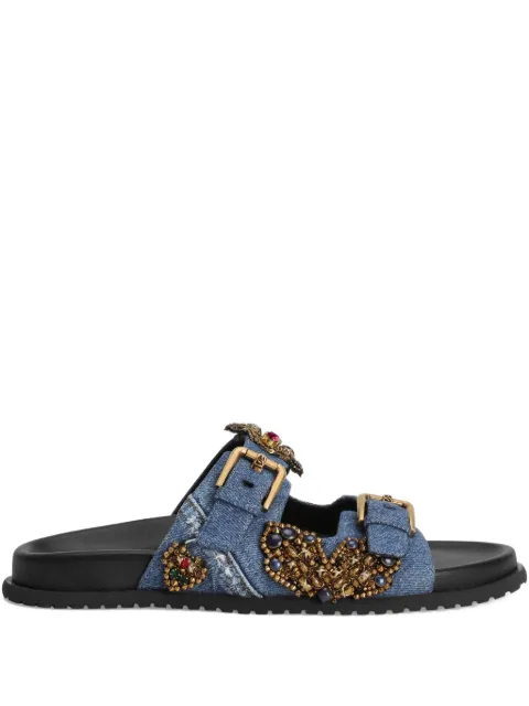 Dolce & Gabbana beaded-embellished slide sandals Blue CQ0664AN624