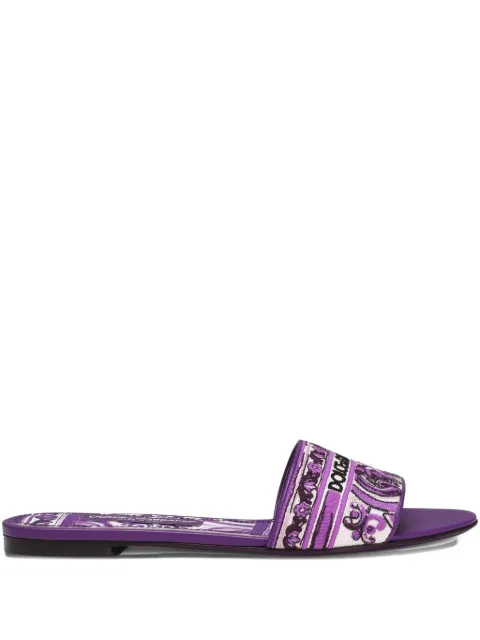 Dolce & Gabbana Majolica-pattern slides Purple CQ0571AV804