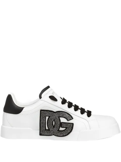Dolce & Gabbana Portofino rhinestone-embellished logo sneakers White CK2341AI411