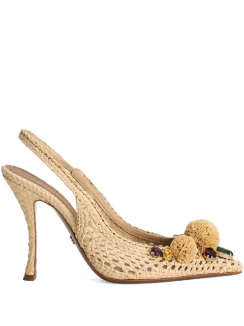 Dolce & Gabbana pompom-detail pumps Neutrals CG0952AG975