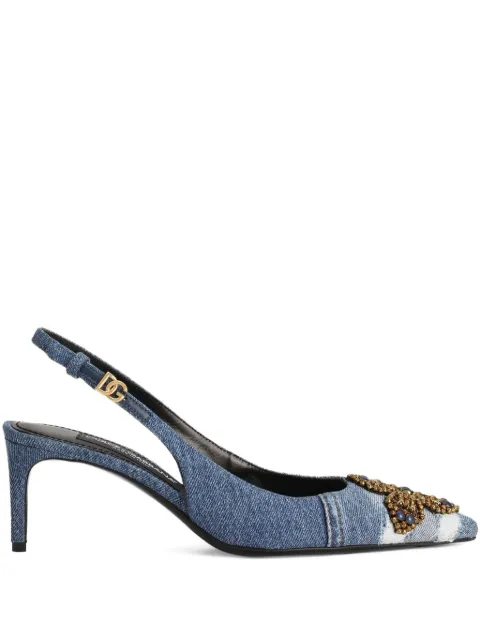 Dolce & Gabbana 60mm embellished denim pumps Blue CG0948AN624