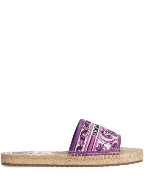 Dolce & Gabbana Maiolica-print espadrilles Purple CE0148AV804