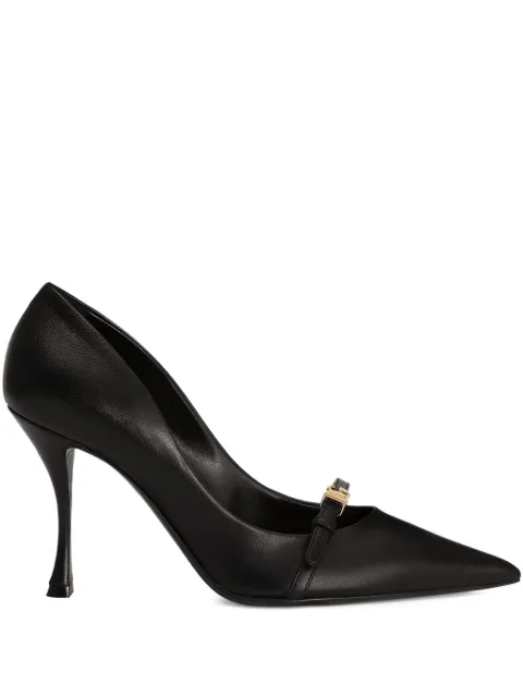 Dolce & Gabbana 90MM leather pointed-toe pumps Black CD1974A5738
