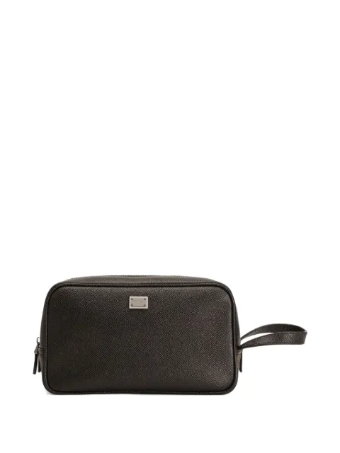 Dolce & Gabbana logo-plaque wash bag Black BT3310BG662