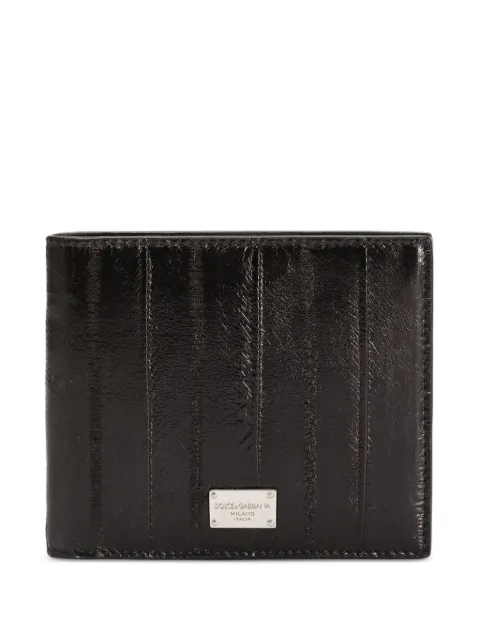 Dolce & Gabbana Eel skin leather bifold wallet Black BP1321A8M24