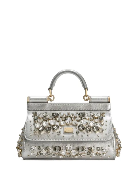 Dolce & Gabbana small Sicily tote bag Silver BB7116BH743