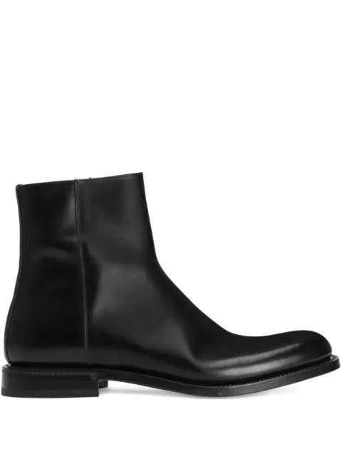 Dolce & Gabbana zippered leather ankle boots Black A60617A1203