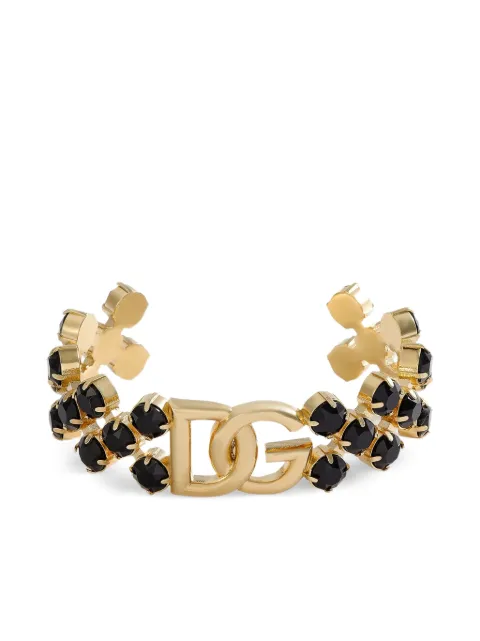 Dolce & Gabbana DG logo black-stone bracelet Gold WBR6V1W1111