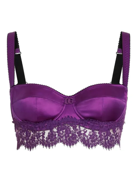 Dolce & Gabbana DNA lace-detail bra Purple O1C42TON08O