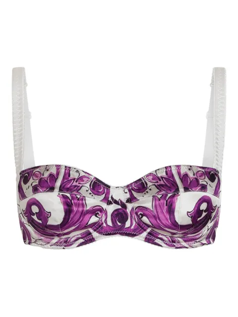 Dolce & Gabbana graphic-print bra White O1A12TON08K