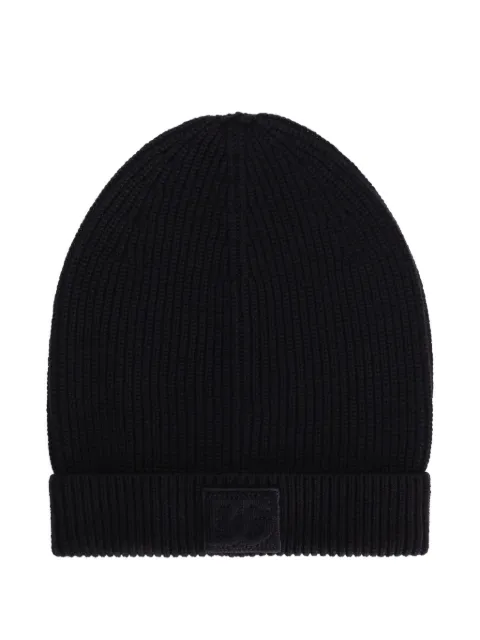 Dolce & Gabbana ribbed logo-patch beanie hat Blue GX16KZJDVCI