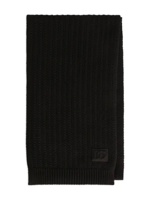 Dolce & Gabbana ribbed knit scarf Black GX13KZJDVCM
