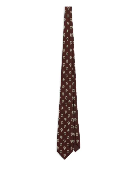 Dolce & Gabbana Jacquard tie with heraldic shields Red GT147EG0JSE