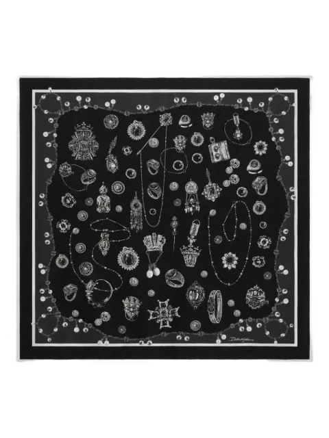 Dolce & Gabbana printed silk scarf Black GQ348EG0WUS