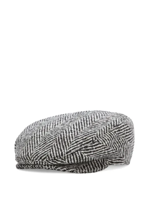 Dolce & Gabbana Shetland chevron flat cap Black GH587AFC2FV