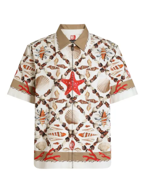 Dolce & Gabbana shell-print Hawaii shirt White G5NH6TFPFSQ