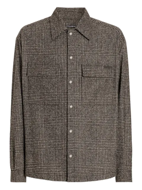 Dolce & Gabbana check-pattern pocket shirt Brown G5MM6TFQMKD