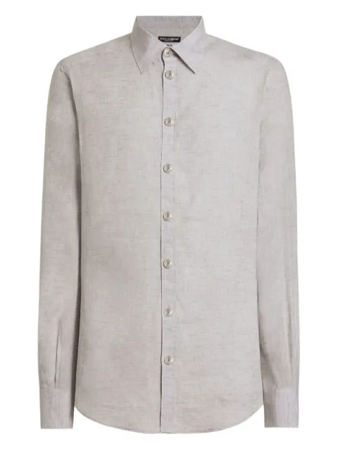 Dolce & Gabbana Martini linen shirt Grey G5MM4ZGJ662