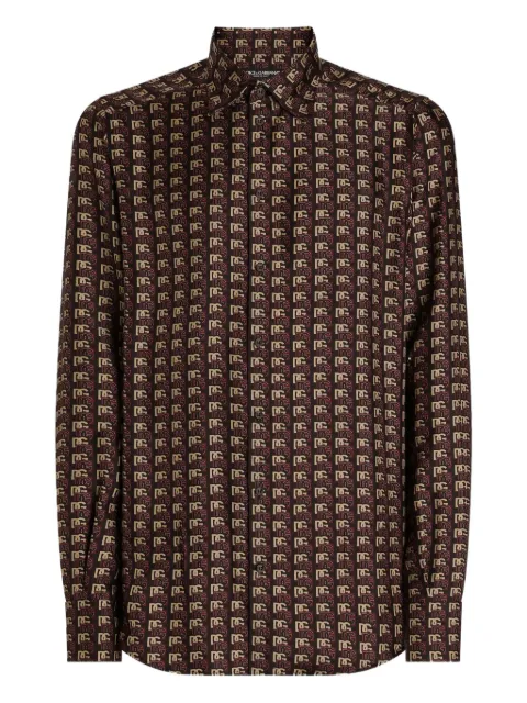 Dolce & Gabbana Martini logo-print shirt Brown G5MM4TIS1ZH