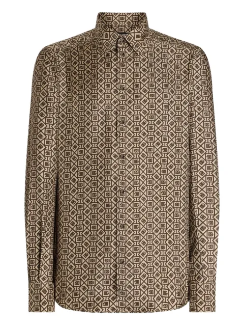 Dolce & Gabbana geometric-pattern shirt Brown G5MM4TIS1ZK
