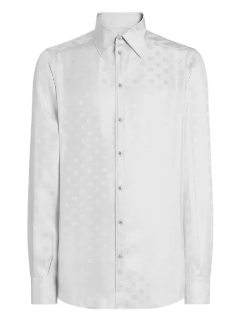 Dolce & Gabbana Martini satin monogram-jacquard shirt Grey G5MM4TFJ1JY