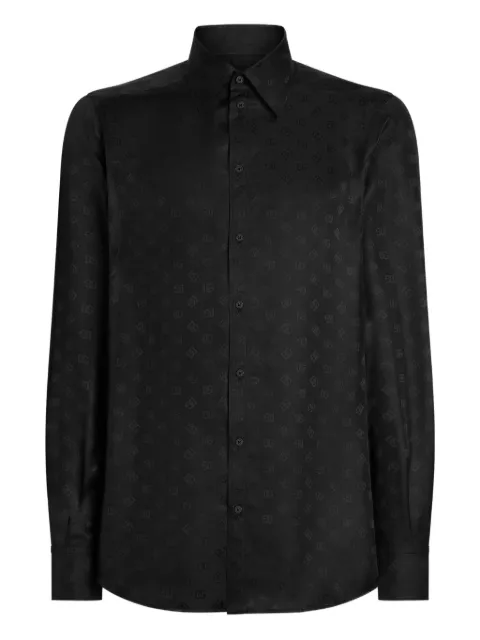 Dolce & Gabbana Martini monogram silk shirt Black G5MM4TFJ1JY