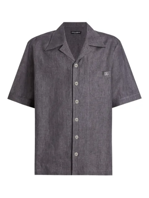 Dolce & Gabbana Hawaii linen shirt Grey G5JH9ZFU4L5