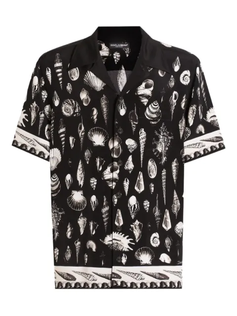 Dolce & Gabbana Hawaii seashell-print shirt Black G5JH9THI1ZF