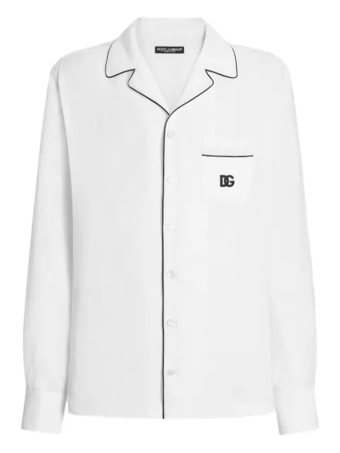 Dolce & Gabbana logo-embroidered vanity shirt White G5IF1ZGJ765