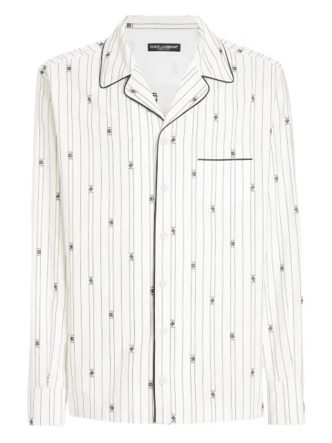 Dolce & Gabbana Vanity logo-detail striped shirt White G5IF1THJMQR