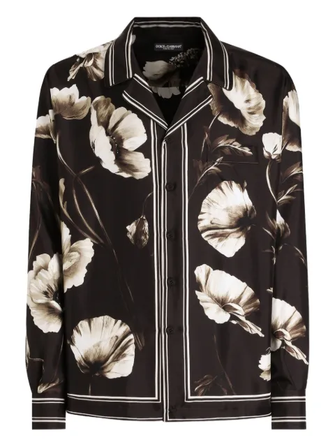 Dolce & Gabbana poppy-print shirt Brown G5IF1THI1Z2