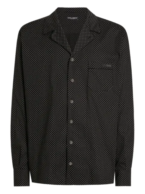 Dolce & Gabbana polka-dot revere shirt Black G5IF1TFMRBN