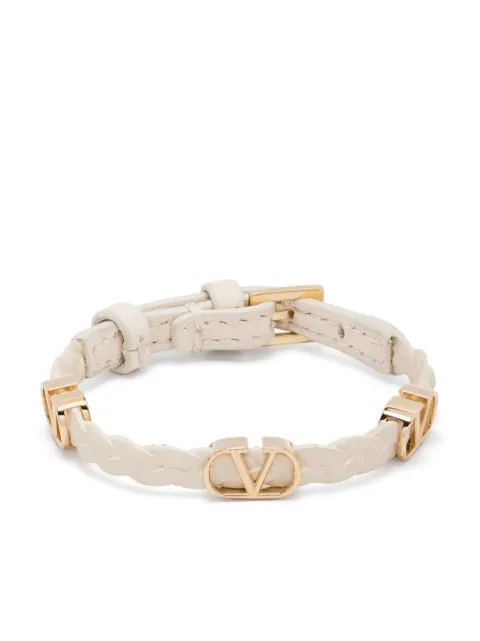 Valentino Garavani VLogo Signature braided calfskin bracelet Neutrals WJ0X71PRH