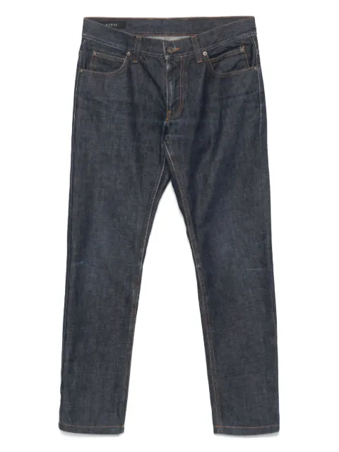 Gucci Pre-Owned 2000s logo-embroidered jeans Blue GU280HG