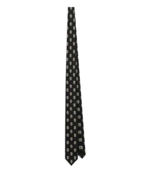 Dolce & Gabbana Jacquard tie with heraldic shields Black GT149EG0JSD