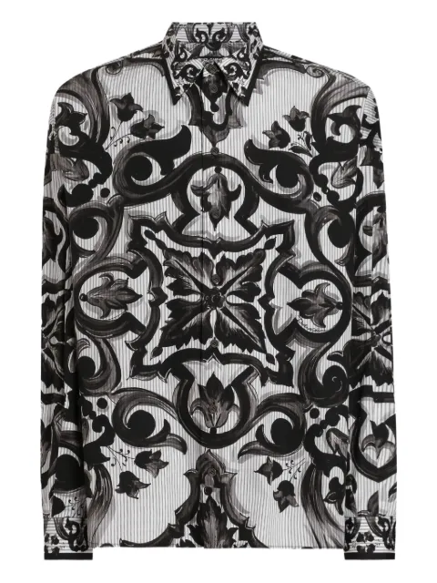 Dolce & Gabbana Majolica-print shirt Black G5NM6TGJ618