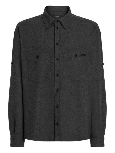 Dolce & Gabbana two-pockets wool shirt Grey G5NI3TFURNC