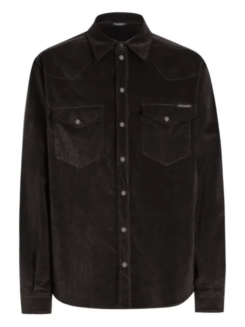 Dolce & Gabbana corduroy shirt Grey G5MA1TGJ589