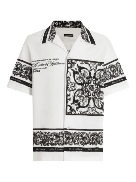 Dolce & Gabbana logo-print cotton shirt White G5JH9TII7HN