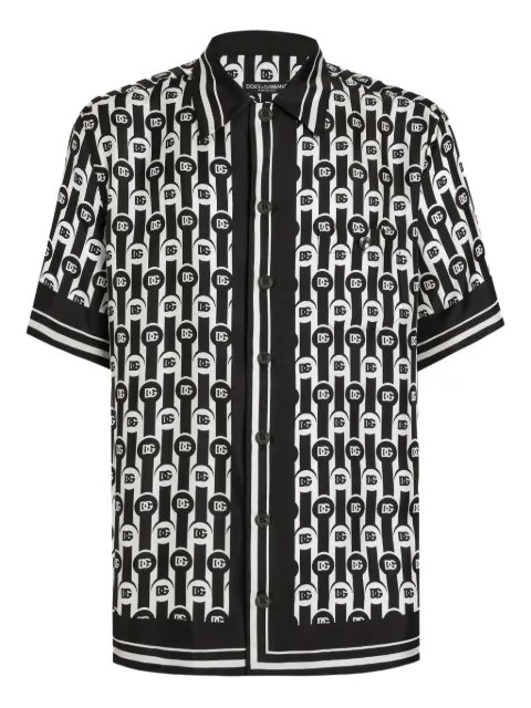 Dolce & Gabbana logo-print shortsleeved shirt Black G5JH9THI1ZX