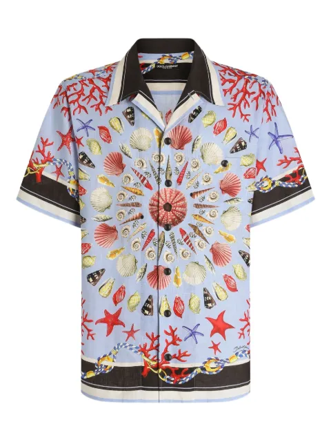 Dolce & Gabbana shell-print Hawaii shirt Blue G5JH9TFP4NR