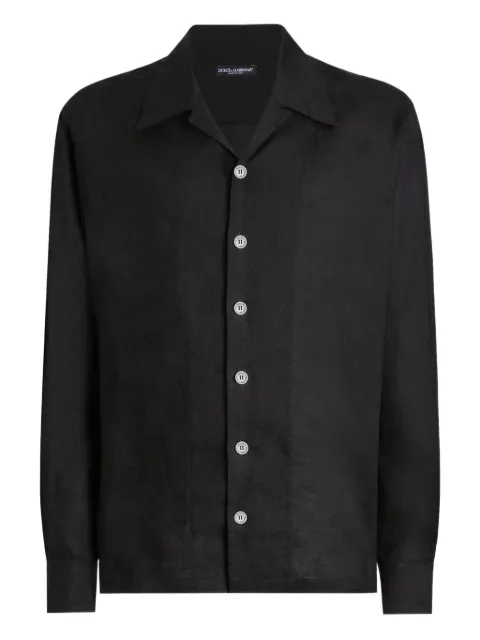 Dolce & Gabbana Hawaii linen shirt Black G5GX9TFU4IK
