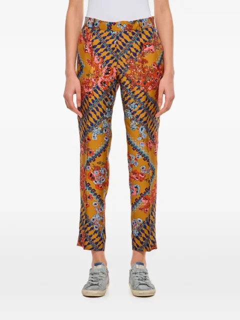 Alberto Biani silk trousers Yellow CC844SE3187