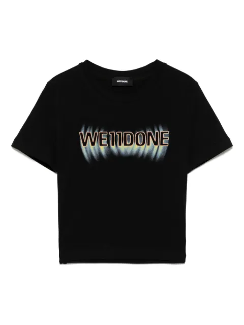 We11done logo cropped T-shirt Black WDTT125760WBK