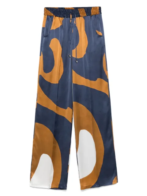 Kiton abstract-print trousers Blue D48122K0926E12001