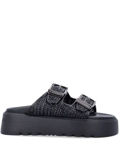 Casadei Birkly plaid-embellished platform sandals Black 2M482J040NC27959000